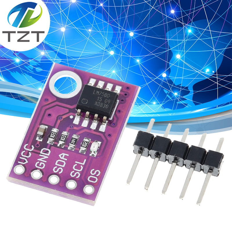 ความเร็วสูง LM75 LM75A อุณหภูมิการตรวจจับโมดูล I2C อินเทอร์เฟซความแม่นยําสูง Development Board โมดูล