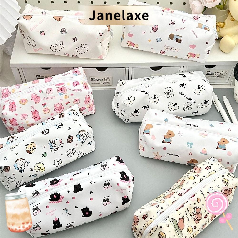 JANELAXE กระเป๋าปากกา, ผ้าใบดินสอความจุขนาดใหญ่, การ์ตูนกลับสู่โรงเรียนของขวัญ Loopy/Crayon Shin-cha