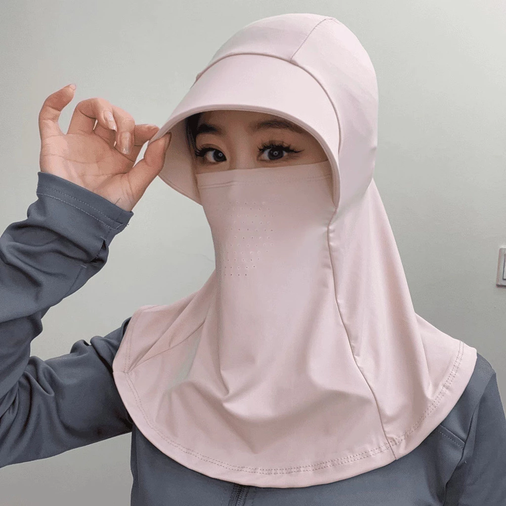 ผ้าคลุมหน้ากันแดด หมวกกันแดด 360 องศา ผ้าเย็น ใส่สบาย ป้องกันรังสียูวี