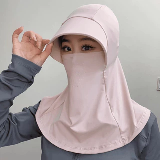 ผ้าคลุมหน้ากันแดด หมวกกันแดด 360 องศา ผ้าเย็น ใส่สบาย ป้องกันรังสียูวี