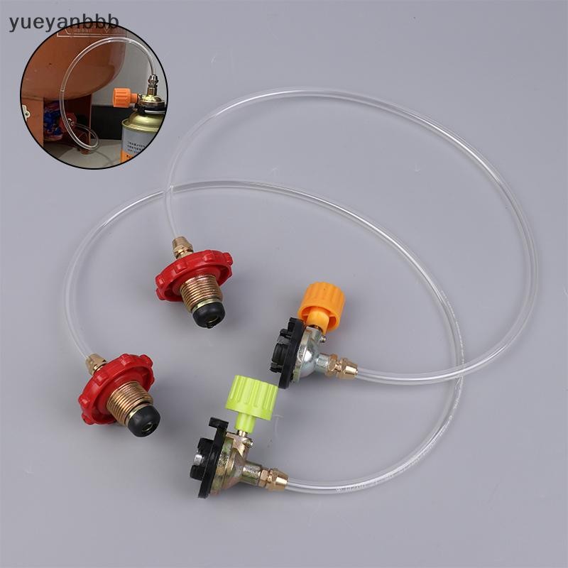 .Adapter และวาล์วเติมแก๊สสำหรับเตาแก๊ส camping แบบ cassette พร้อมถังแก๊สและอุปกรณ์เสริม