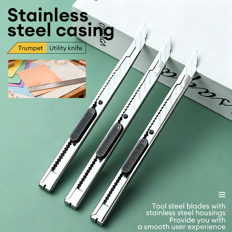 Portable Utility Cutter Stainless Steel Tool Cutter Stationery Paper Cutter Office Metal