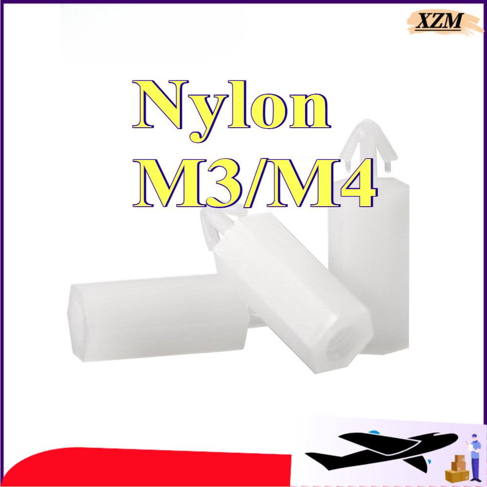 หัวเข็มขัดหกเหลี่ยมคอลัมน์ไนลอน M3 push-in PC บอร์ด spacer คอลัมน์ยกคอลัมน์เครื่องบินหัวพลาสติกแยกคอ