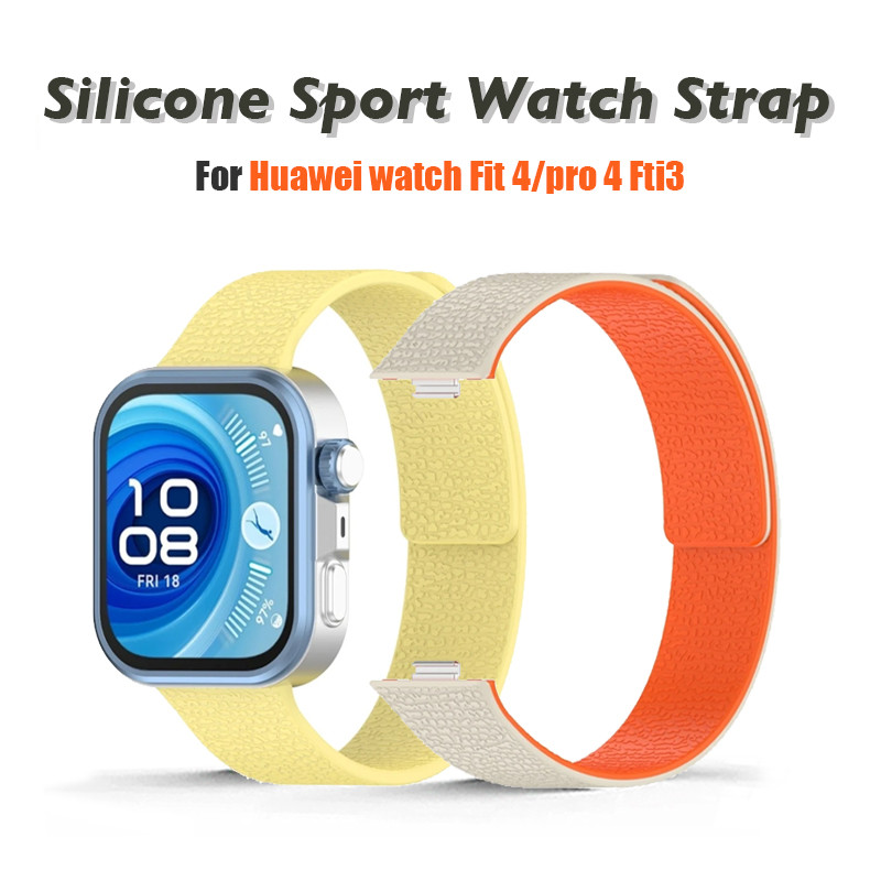 Magnetic Loop สําหรับ Huawei นาฬิกา Fit 4/Pro 4 ซิลิโคนสร้อยข้อมือกีฬาสําหรับ Huawei Fit3 Fit2 Fit1 