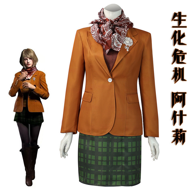 Ashley cos เสื้อผ้า Resident Evil 4 Ashley Graham เครื่องแต่งกาย Remake เกมบทบาทเล่นชุด Resident Evi