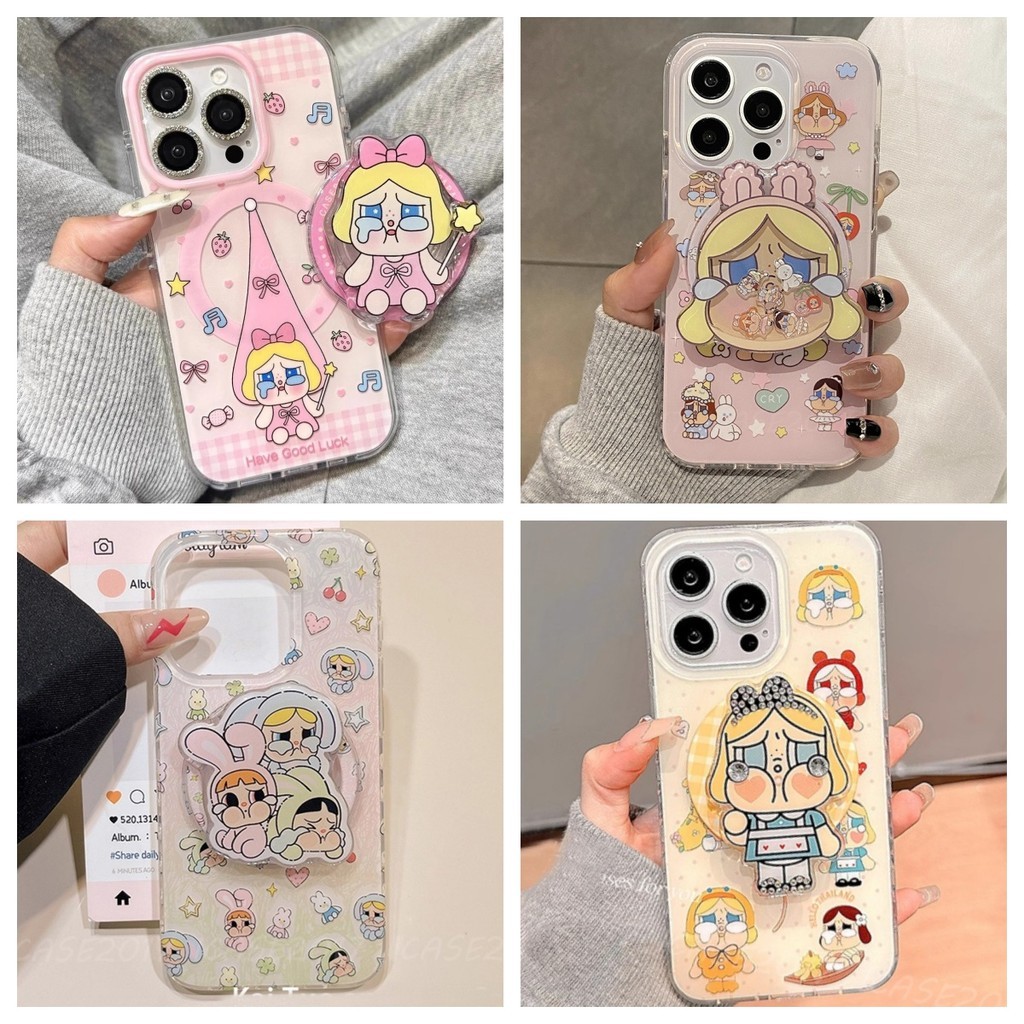 Smudge Crying เด็กผู้หญิงวงเล็บแม่เหล็ก Samsung S26 S25 S24 S23 Ultra S22 + S21 FE A31 A51 M32 A52 เคสโทรศัพท์