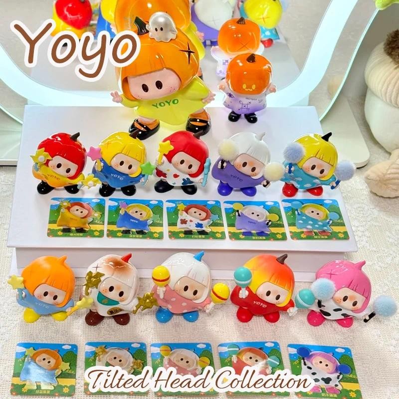 Yoyo Tilted Head Collection Series กล่องตาบอดอะนิเมะรูปตุ๊กตาของเล่นเดสก์ท็อปเครื่องประดับ Surprise 