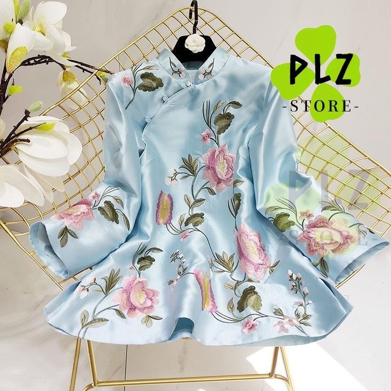 中国风 上衣 女 服 上衣 女 中式 top เสื้อผ้าปีใหม่ Hanfu เสื้อ Qipao TOP ปีใหม่ CNY Qipao Hanfu Cheongsam TOP เสื