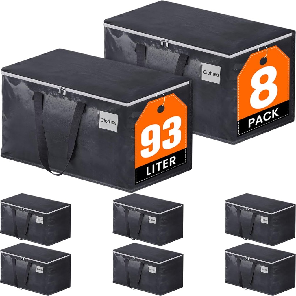 Moving Boxes Heavy Duty Moving Bags with Strong Zippers and Handles Collapsible Moving Supplies, Sto