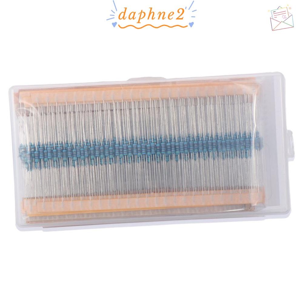 DAPHNES 525 ชิ้น Resistor Kit, 0.25W 17 ค่า Resistors Assortment Kit, 1% Tolerance 0 Ohm-1M Ohm 1/4W