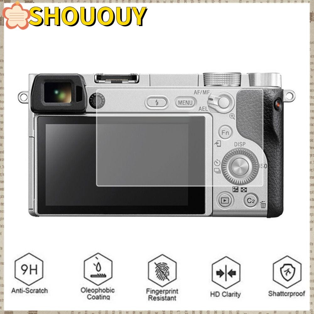 SHOUUY ฟิล์มกระจกนิรภัยสำหรับกล้อง Sony A5000 A6000 A6300 A6400 กันรอยขีดข่วน 9H 2.5D ป้องกันลายนิ้วมือ
