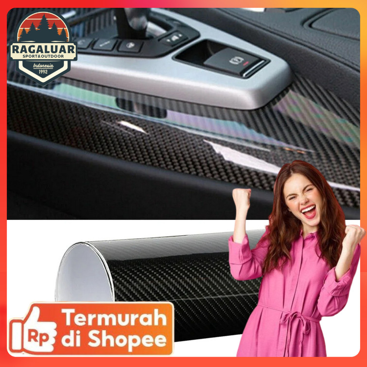 KARLOR สติ๊กเกอร์ติดรถยนต์คาร์บอนไฟเบอร์ 5D มัลติฟังก์ชั่น 152x10 ซม. - TA749