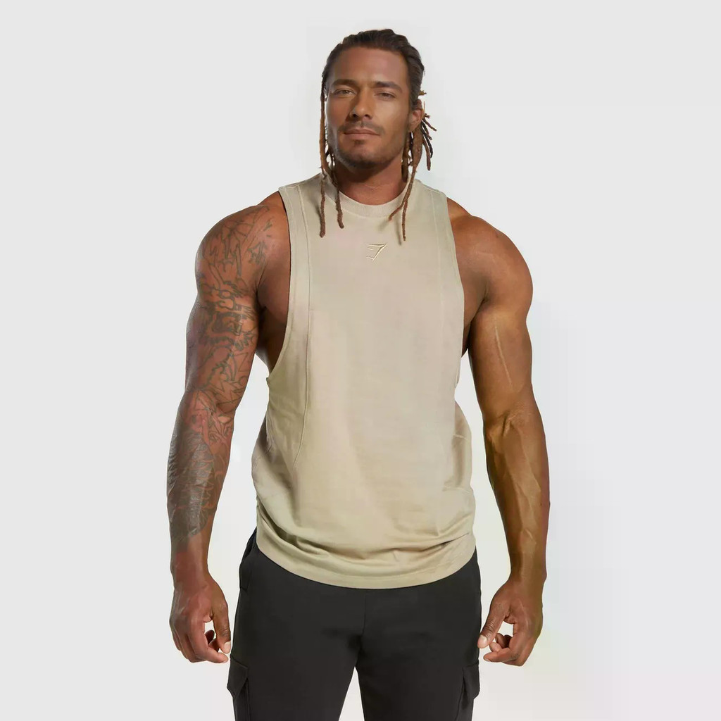 เสื้อกั๊กออกกําลังกายสไตล์อเมริกัน GYMSHARK PREMIUM LFT กีฬากลางแจ้งสไตล์อเมริกันแขนกุดด้านบนหลวมฟิต