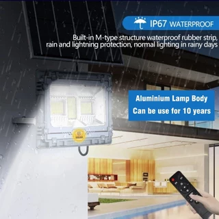 【รับประกัน 30ปี】โคมไฟโซลาเซลล์ ไฟledโซล่าเซลล์ IP67 ไฟโซล่าเซลล์ สปอร์ตไลท์กันน้ำ ระบบควบคุมแสงอัจฉริยะ ไฟสวนพร้อมรีโมท