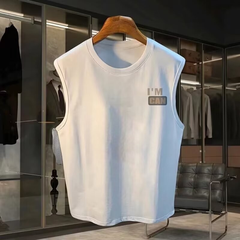 COD 2025 Summer New Design Sense Niche Heavyweight Pure Cotton T-Shirt Letter Print Short Sleeve Hig