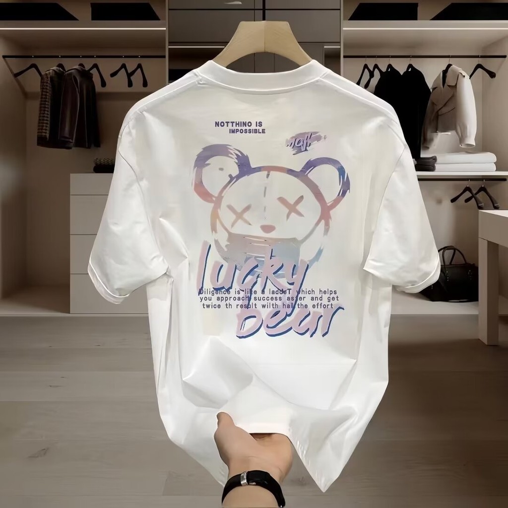 2025 NEW 2025P19 Long-staple Pure Cotton 230g D833 (Printed) Black and White S-3XL new23 N1DV