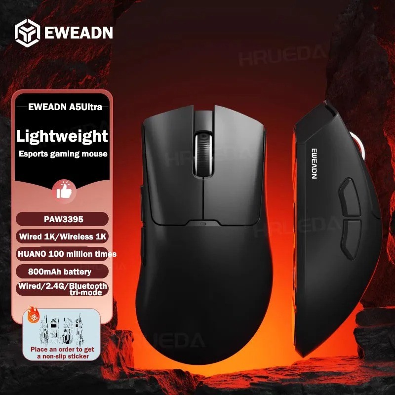 EWEADN A5 Pro เมาส์ไร้สาย 3 โหมด PAW3395 Sensor 26K DPI Latency ต่ํา 800mAh เมาส์ Esports น้ําหนักเบ