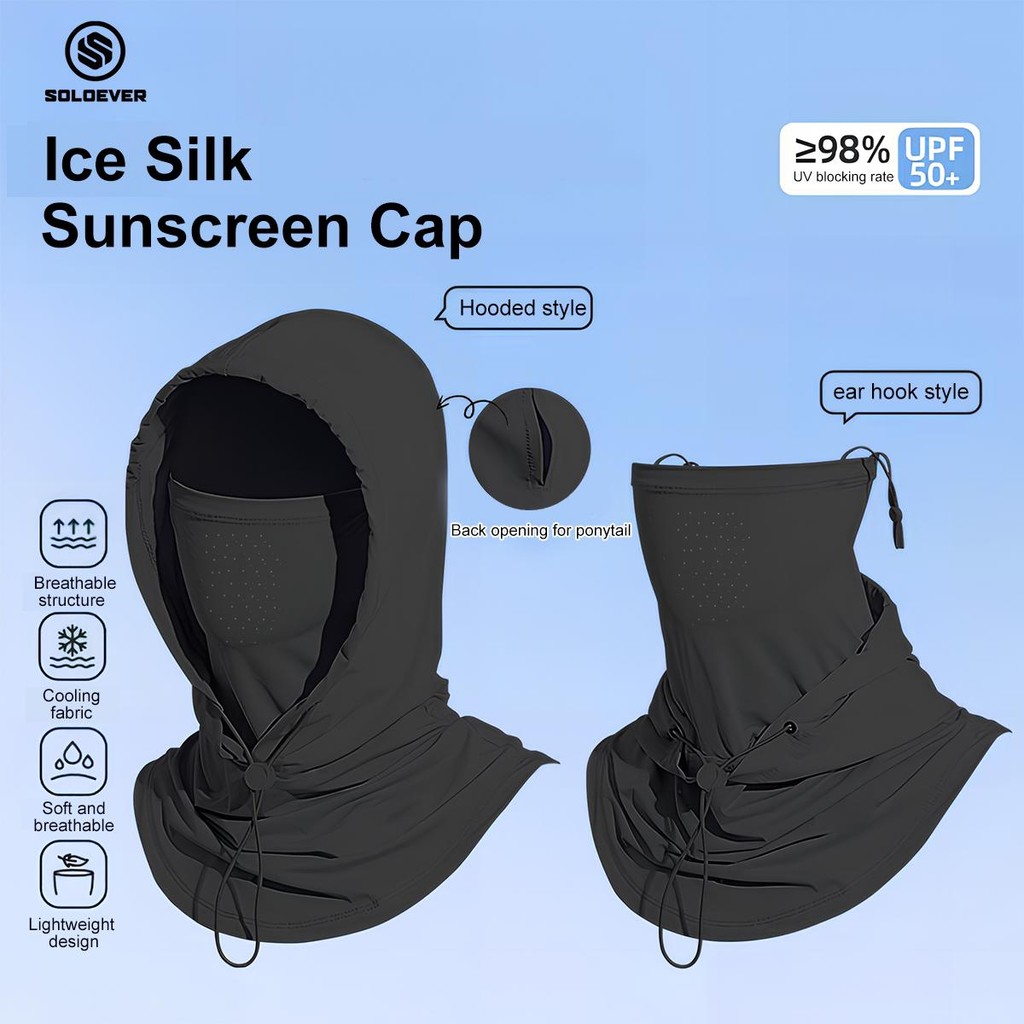 【TH Delivery】 SOLOVER Mask โม่ง สไตล์ถัก UPF50 ป้องกันรังสียูวี ไม่อับชื้น สวมใส่สบาย เหมาะสำหรับปั่