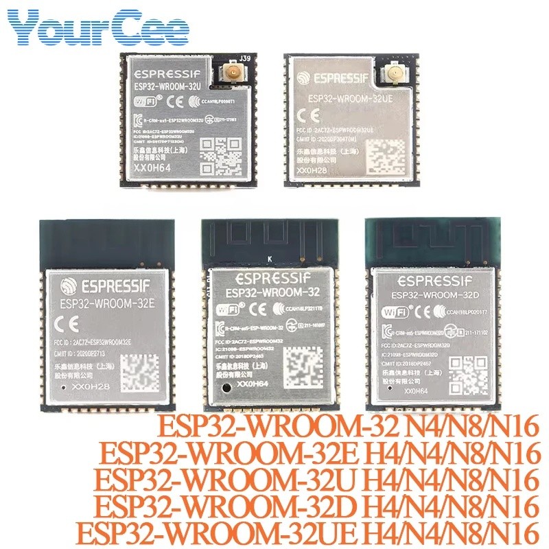 2 ชิ้น/1 PC ESP32-WROOM-32 ESP32 WROOM ESP-32 4MB 8MB 16MB Dual Core WiFi ไร้สาย Ble MCU โมดูล ESP32