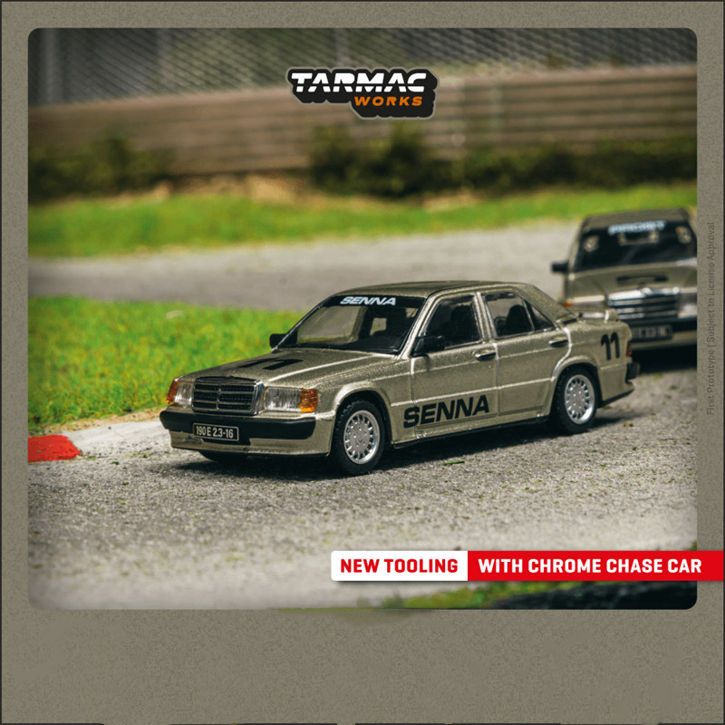 Tarmac Works 1:64 190 E 2.3-16 Race of Champion 1984 รถโมเดล ออฟไวท์