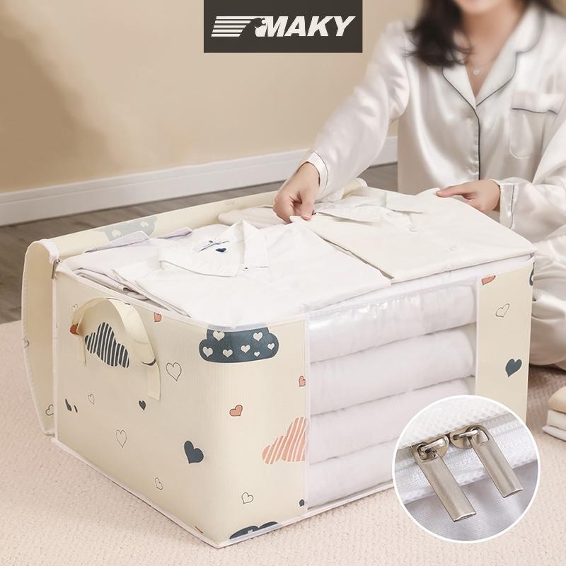 Llph ตู้เสื้อผ้าออแกไนเซอร์ความจุขนาดใหญ่ถุงเก็บผ้านวมกล่องเสื้อผ้าเครื่องนอนคอนเทนเนอร์ผ้าโพลีเอสเตอร์ถุงเก็บฝุ่น แอลพีพี - รูปที่ 4