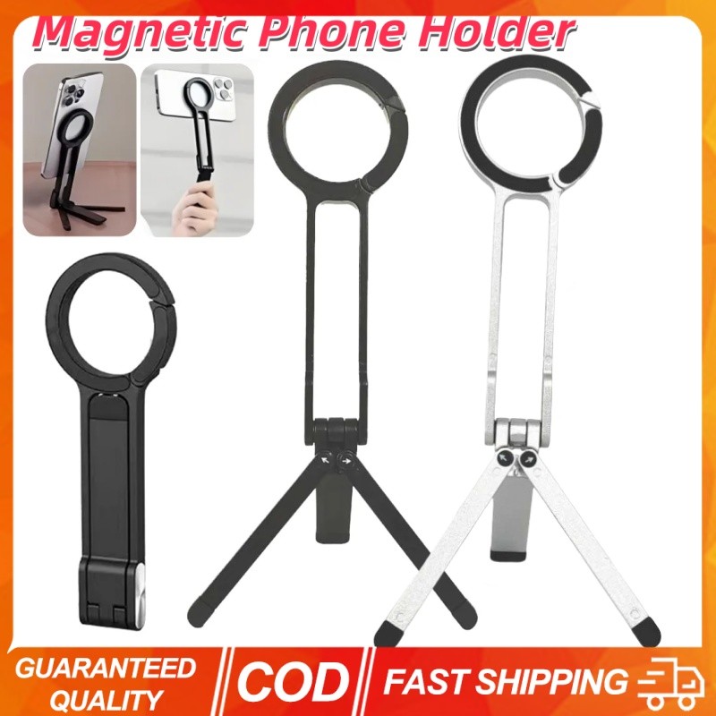 Carabiner-Mounted โทรศัพท์ขาตั้งกล้องหมุนแม่เหล็ก Multi-Function ขาตั้งโทรศัพท์ถือโต๊ะ Mount โทรศัพท์ Handle Holder สําหรับ Livestreaming