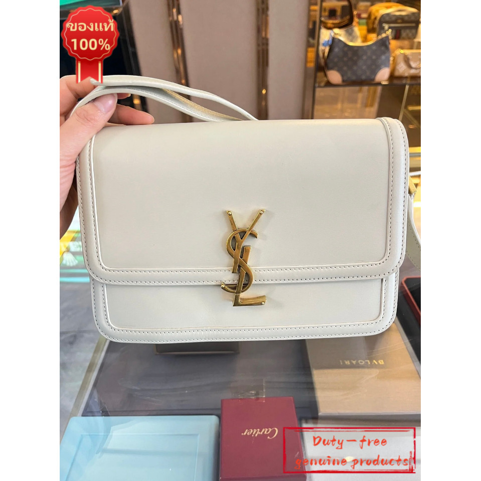 กระเป๋าสะพายข้าง YSL Saint Laurent Solferino ขนาดเล็กและกลาง หนังบ็อกซ์ แบรนด์ใหม่แท้ 100% สินค้าปลอ