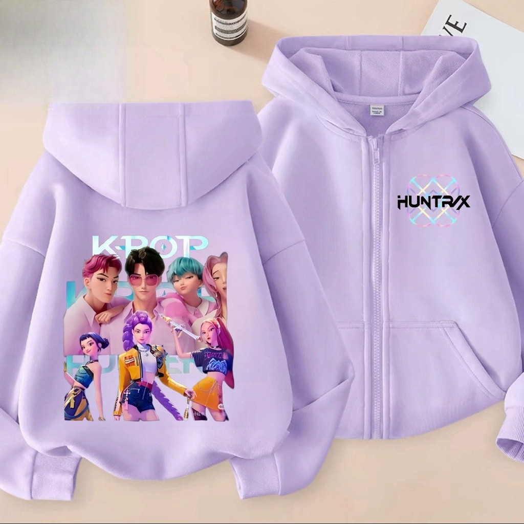 ฮู้ดดี้สไตล์K-pop Demon Hunters แบบ.Zip-Up ออกแบบจากอนิเมะ สไตล์สบายสำหรับ OUTERWEAR