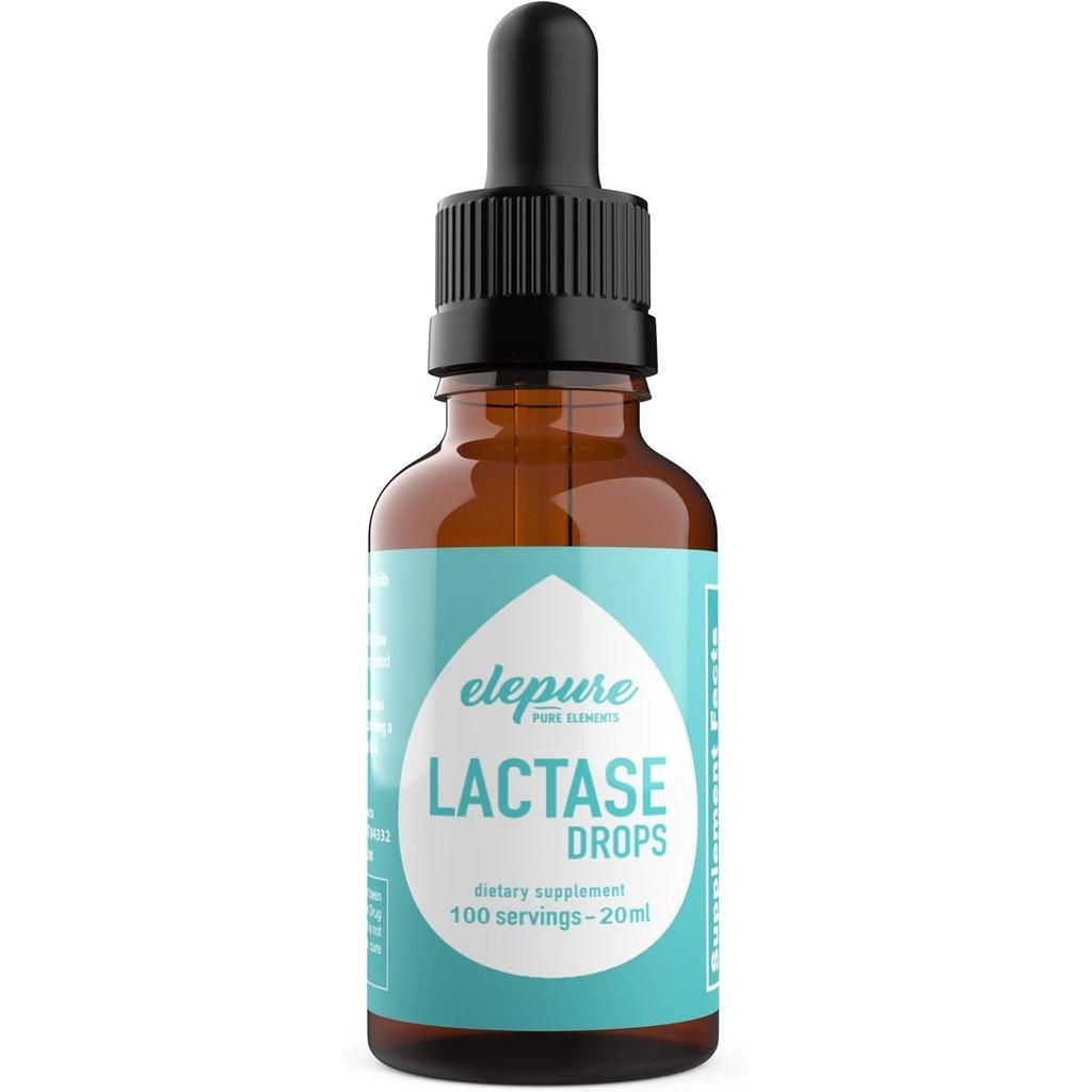 100 เสิร์ฟ- Lactase Drops Oactose Intolerance Enzyme - 20 Milliliters