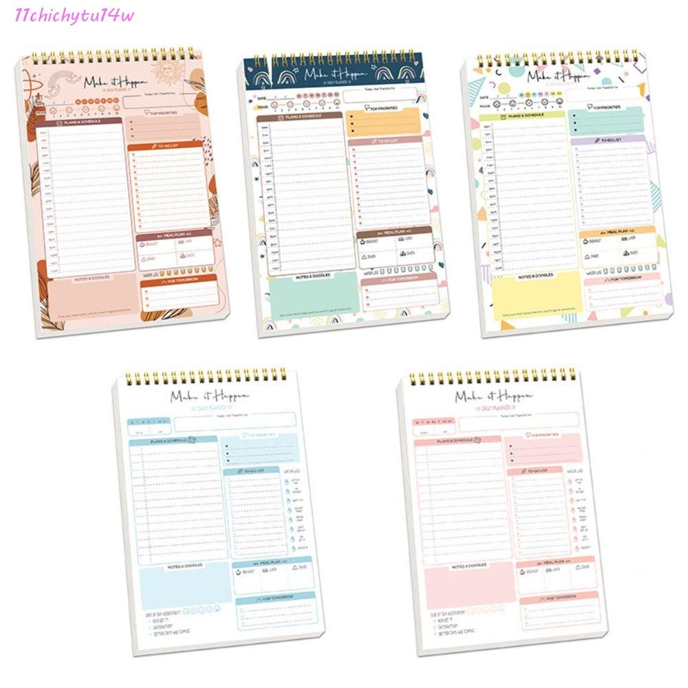 CHICHYTU14W To Do List Notepad, 52 แผ่นตารางแบบพกพา Journal, สมุดบันทึกน่ารัก Post Notes Weekly Plan