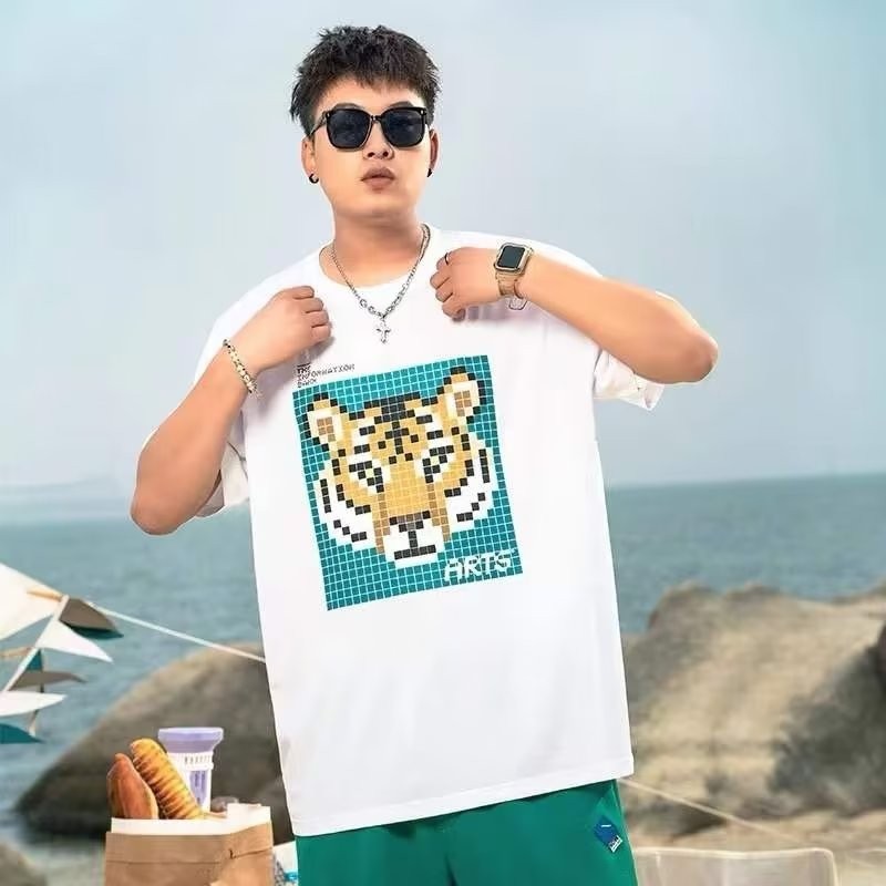 2025 NEW 2025 Versatile New T-Shirt Youth Trendy Fashion Brand Urban Style Men's Five-Sleeve Summer 