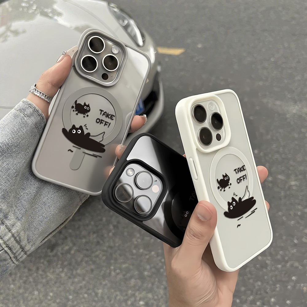 เคสโทรศัพท์มือถือ For iPhone 13 11 16 pro max Case iPhone 11 15 14 pro max 12 13 pro max Magnetic ฝ้า อะคริลิค การ์ตูน - รูปที่ 2