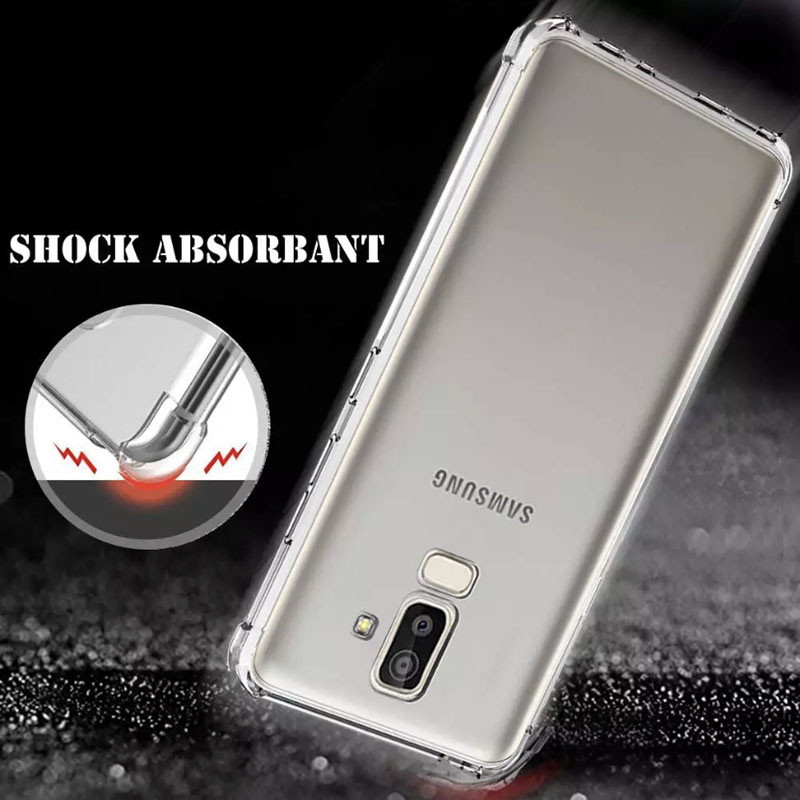 Samsung Galaxy A6+ A6 Plus J8 2018 SM-A605 คริสตัลใส 4 มุมกันกระแทก Soft Jelly เคสโทรศัพท์ฝาหลังกันชนโปร่งใส - รูปที่ 4