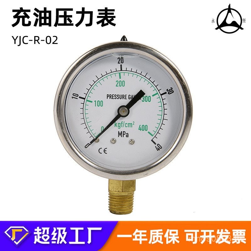 Y40y50y60y100 Air Pressure Gauge เส้นผ่านศูนย์กลางขนาดเล็ก Air Storage Tank Axial Pressure Gauge Sho