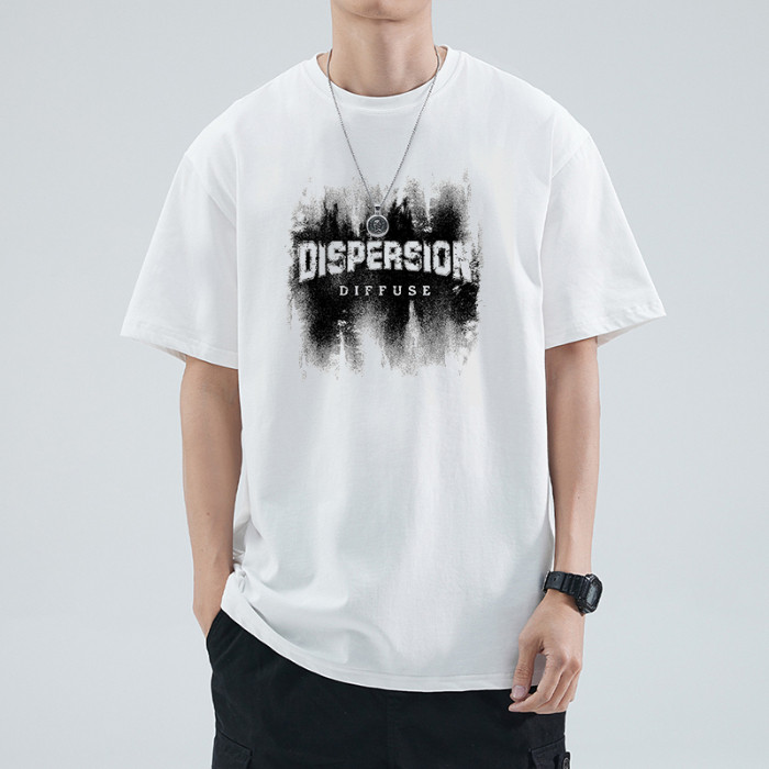 COD 2025280g Double Yarn Heavyweight White T-Shirt Men Three-needle Pure Cotton Men's Short Sleeve S