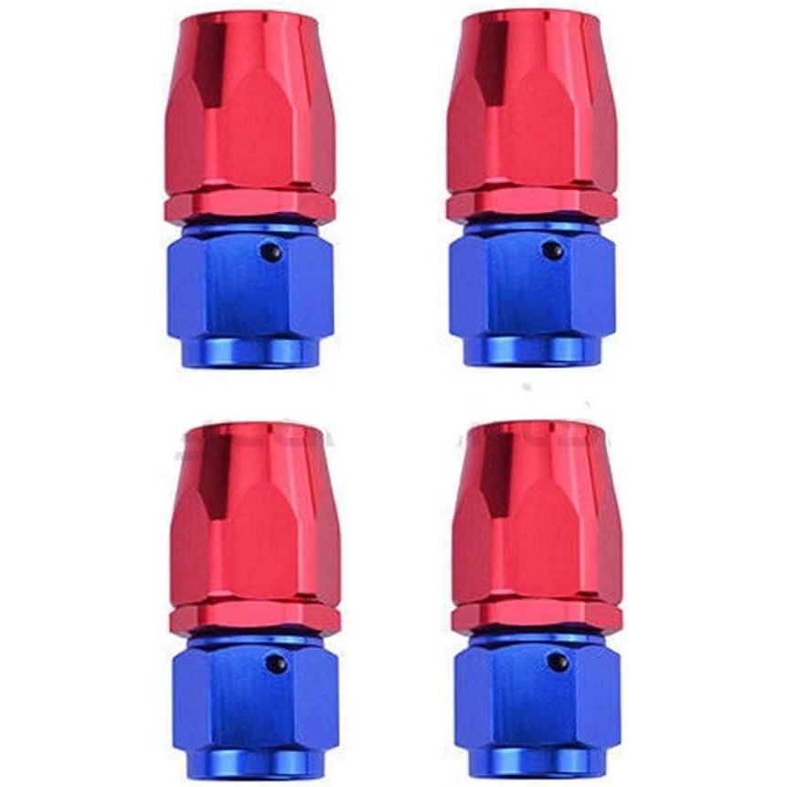 4PCs 6AN AN6-6AN REDBLUE STRAIGHT SWIVEL FUEL ท่อน้ํามันปลายท่อ