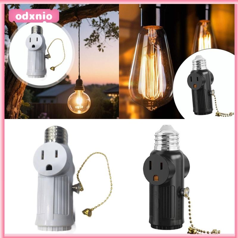 [odxnio] E26 Light to Plug Adapter, Polarized Bulb Outlet สําหรับกล้องระเบียงโรงรถ