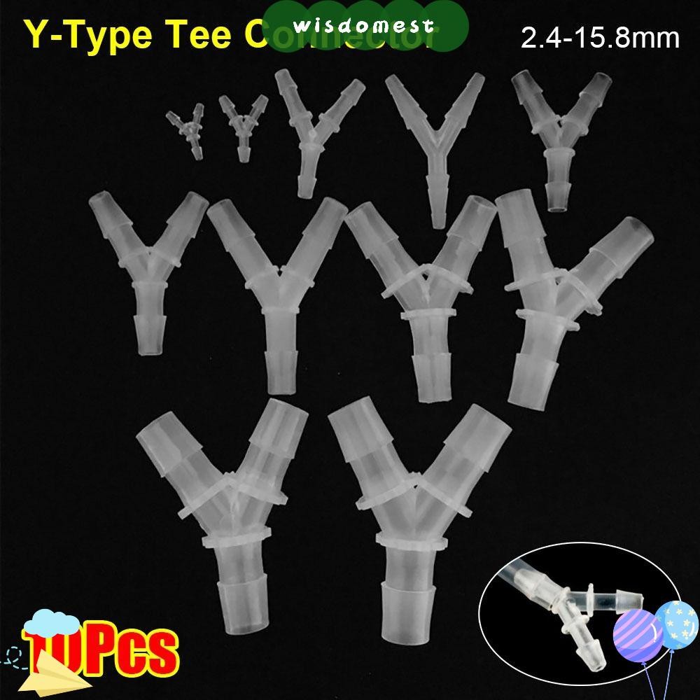 WISDOMEST 10 ชิ้น Y-Type Tee Connector, PP PE 2.4-2.8 มม.3 Way Connector, พลาสติกทนทานนุ่มท่ออุปกรณ์