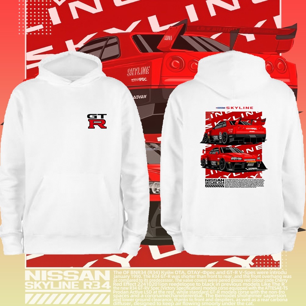 Nissan GTR Pattern Hoodie Cotton Adult Casual Hoodie M-3XL นิสซัน GTR size (M-3XL)