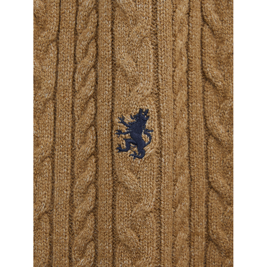 AIIZ เสื้อคาร์ดิแกนคอวีผู้ชาย ผ้าถักทอลายเคเบิล AIIZ Men's Cable Flat Knit Cardigan - รูปที่ 3