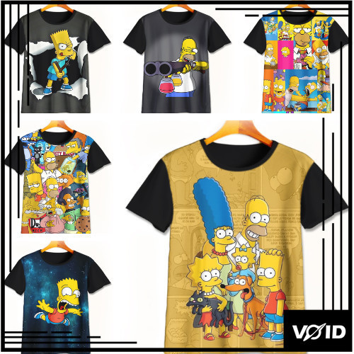เสื้อยืด Cool Simpsons 3D | เสื้อยืดลายการ์ตูน Simpsons | Simpsons เสื้อผ้าสําหรับเด็กอายุ 1-12 ปี