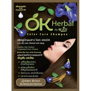 OK Herbal โอเค เฮอเบิล แชมพูย้อม ปิดผมขาว แชมพูเปลี่ยนสีผม สีดำ สีน้ำตาล ธรรมชาติ 1 ซอง