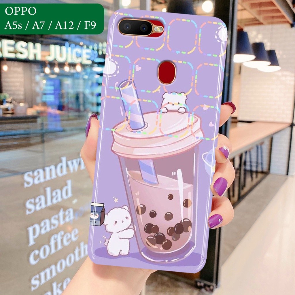 HP [H144] OPPO A5S A7 A12 F9 Case Casing & Protective Cover Boba Doft Motif สําหรับโทรศัพท์มือถือทุก