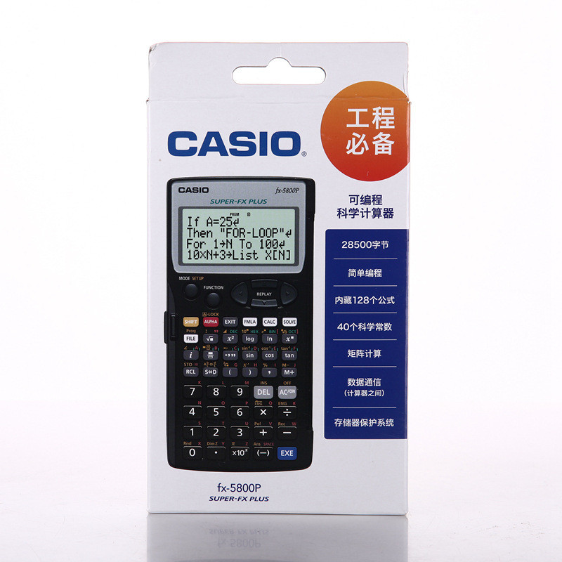 เครื่องคิดเลขวิศวกรรมการวาดภาพ Casio FX-5800P fx5800p การคํานวณการวัดการก่อสร้างผลิตภัณฑ์ที่เลือก