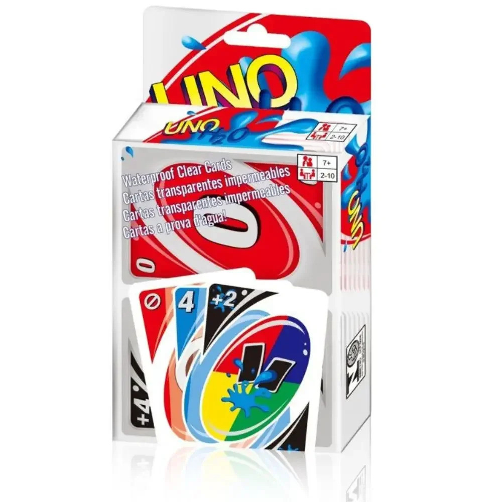 เกมกระดาน Uno H2o การ์ดเกมกันน้ําความดัน Pvc พลาสติกโปร่งใสของเล่นเด็กเล่นไพ่ฮาโลวีน Birthd