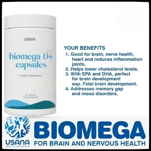 【buy 3 free 1】exp2026.06 USANA Biomega D+ III Plus  (100% ORIGINAL) (EPA+DHA) READY STOCK 花茶 premix 