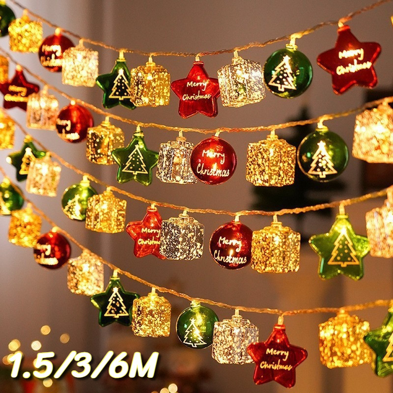 COD ไฟคริสต์มาส USB 1.5/3/6m เครื่องประดับคริสต์มาส ประดับบ้าน วันหยุด คริสต์มาส