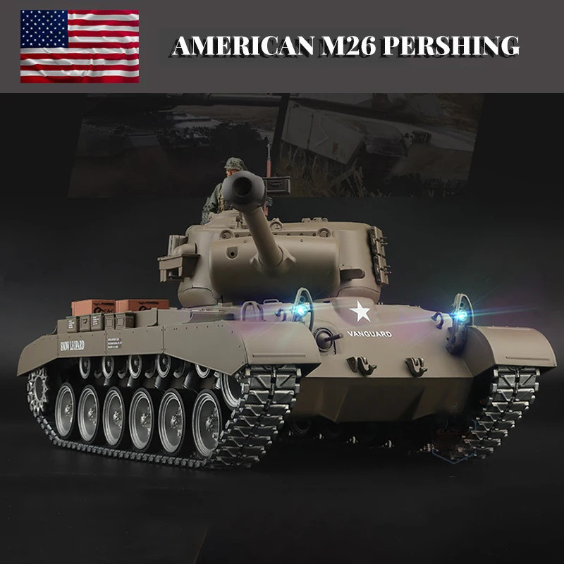 Top Choice 1:16 Henglong 3838-1 American M26 Pershing Heavy Tank Rc รุ่นถังโลหะจําลองรีโมทคอนโทรล At