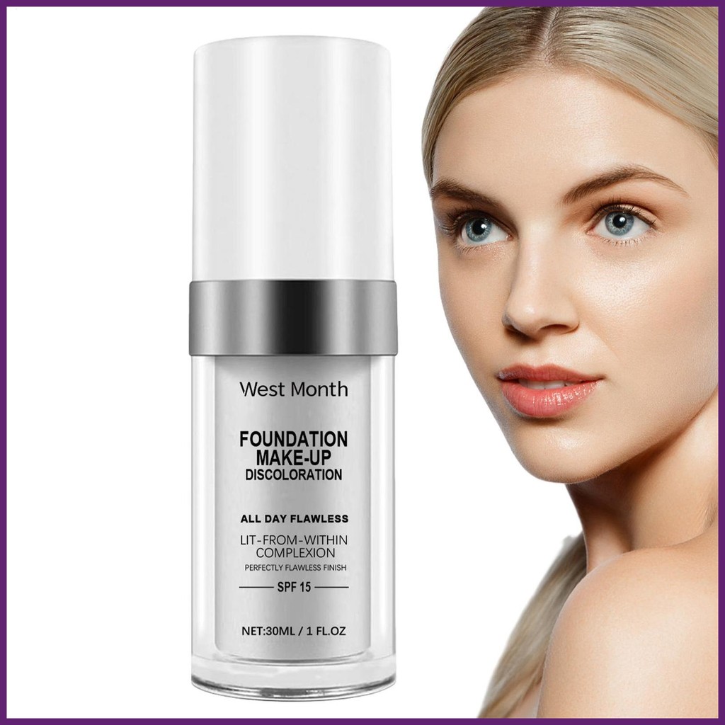 Liquid Foundation คอนซีลเลอร์ผู้หญิงยาวนาน Liquid คอนซีลเลอร์ควบคุมน้ํามัน Gentle Face Moisturizing Liquid Cover buth
