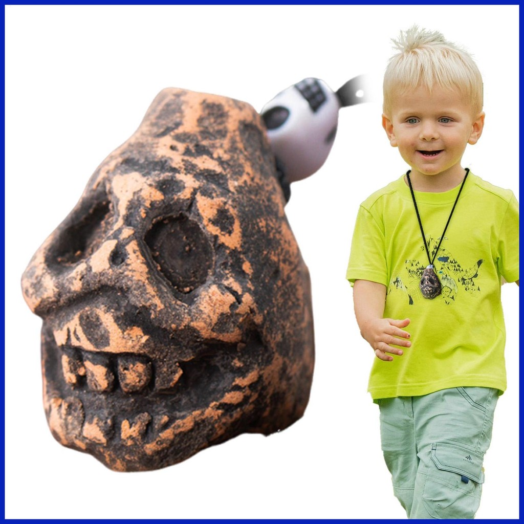 Aztec นกหวีดเลือดเสียงกรีดร้อง Death นกหวีด Human Cry สะสม Aztec Skull Art & Decor สําหรับ jivph